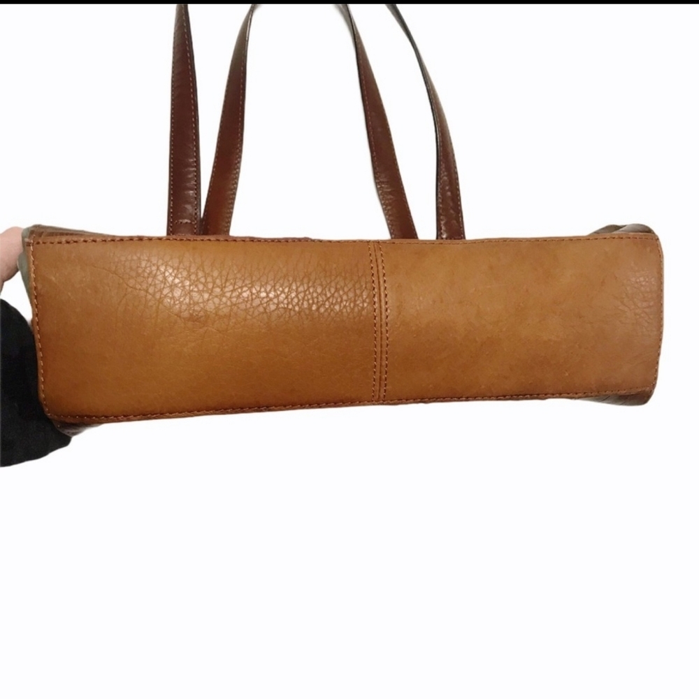 Fossil Patchwork Tooled Leather Shoulder Bag Purse - image 2